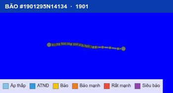 Quỹ đạo di chuyển của BÃO #1901295N14134 (1901)