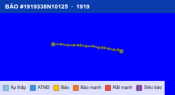Quỹ đạo di chuyển của BÃO #1919338N10125 (1919)