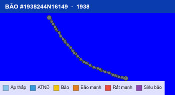 Quỹ đạo di chuyển của BÃO #1938244N16149 (1938)