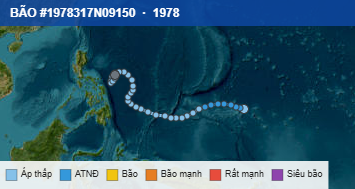 Quỹ đạo di chuyển của BÃO #1978317N09150 (1978)