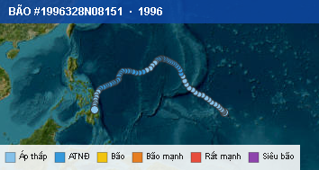 Quỹ đạo di chuyển của BÃO #1996328N08151 (1996)