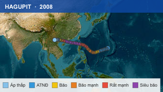 Quỹ đạo di chuyển của HAGUPIT (2008)