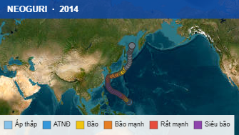 Quỹ đạo di chuyển của NEOGURI (2014)