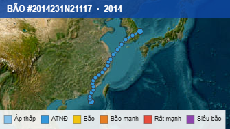 Quỹ đạo di chuyển của BÃO #2014231N21117 (2014)