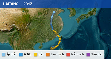 Quỹ đạo di chuyển của HAITANG (2017)