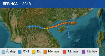 Quỹ đạo di chuyển của BEBINCA (2018)