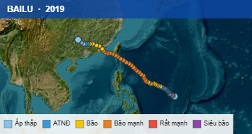 Quỹ đạo di chuyển của BAILU (2019)