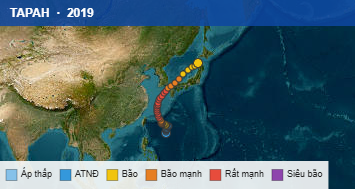 Quỹ đạo di chuyển của TAPAH (2019)