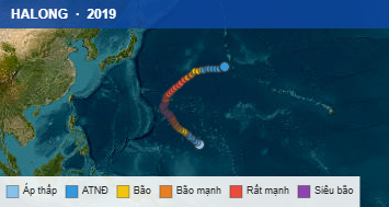 Quỹ đạo di chuyển của HALONG (2019)
