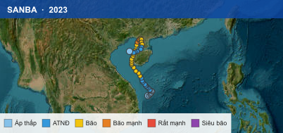 Quỹ đạo di chuyển của SANBA (2023)